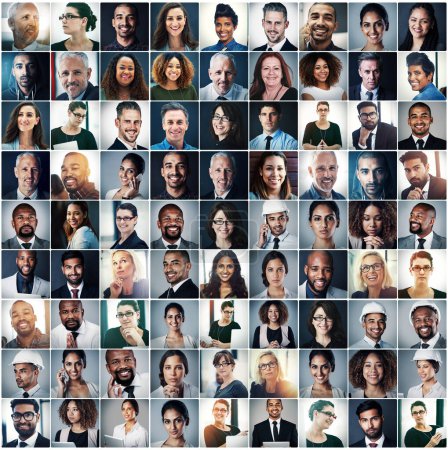 Téléchargez les photos : Il faut de la diversité pour bâtir une entreprise prospère. Portrait composite d'un groupe de gens d'affaires divers - en image libre de droit