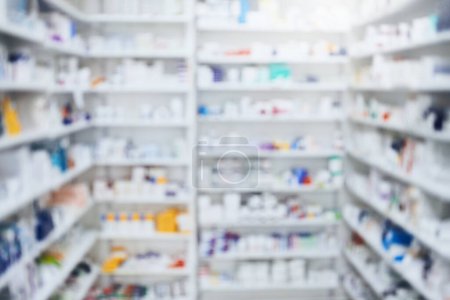 Photo for Youll find it in our pharmacy. shelves stocked with various medicinal products in a pharmacy - Royalty Free Image