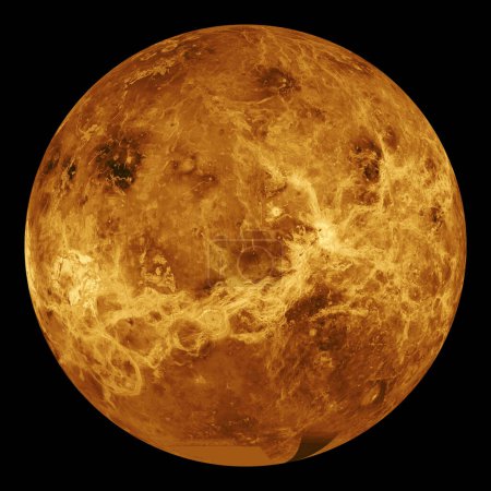 Foto de Venus, planeta y universo para solar, eclipse o ciencia con simulacro de espacio sobre fondo negro. Galaxia, papel pintado o nebulosa con investigación, vía láctea o astrología para exploración y descubrimiento en el cielo. - Imagen libre de derechos