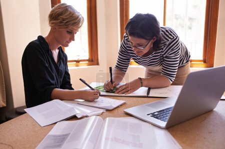 Photo for Two designers are better than one. A cropped shot of two focused women working together in a home office - Royalty Free Image