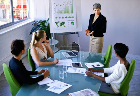 Photo for Projecting future growth. a group of coworkers having a meeting in the boardroom - Royalty Free Image