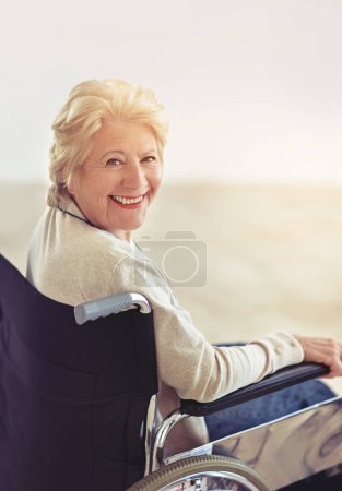 Photo for Good health is a blessing. Cropped portrait of a senior woman in her wheelchair at home - Royalty Free Image