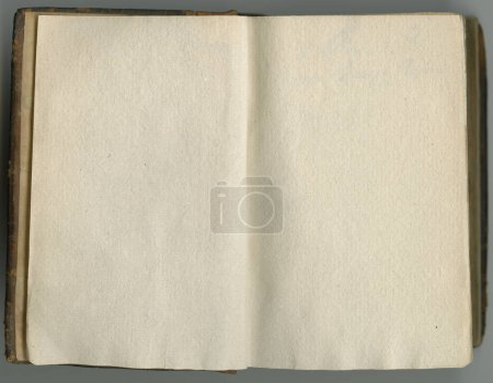 Photo for Retro book, empty paper and mockup for story, language and literature in history or philosophy subject. Open notebook or journal with print space for script, parchment or fiction in old page texture. - Royalty Free Image