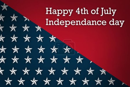 Photo for Star, banner and American flag for Independence Day with graphic or illustration for celebration of theme background. Empty, decoration and symbol for bravery, happy state or USA heritage holiday. - Royalty Free Image