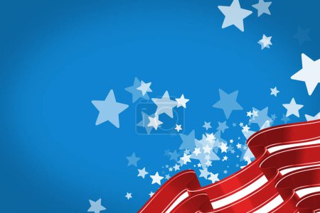 Photo for Stars, stripes and wallpaper with US flag graphic, illustration or background with color. Red, blue and white, pride and American history with Independence day celebration, event and patriotic banner. - Royalty Free Image