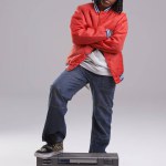 Child, hip hop and cool portrait with radio for music and rap in a studio with urban clothing. Fashion, African kid and boombox with trendy clothes and youth swag with confidence and grey background.