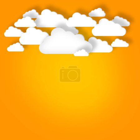 Photo for Clouds, symbol or data computing as connectivity, social media or digital in cybersecurity mockup. Creative, design or cloudscape of virtual, hosting or technology in web networking solution. - Royalty Free Image