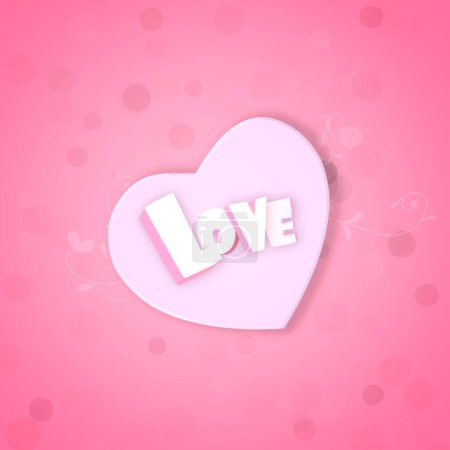Photo for Graphic, words and hearts for symbol of love for support, valentines day and mockup space in studio. Pink background, icons or illustration of a creative wallpaper for care, text design or romance. - Royalty Free Image