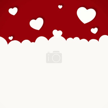 Photo for Illustration, hearts and creative symbol on cloud or love, care and background for date. Shape, romance and icons for valentines day celebration, kindness and abstract art for support or peace. - Royalty Free Image