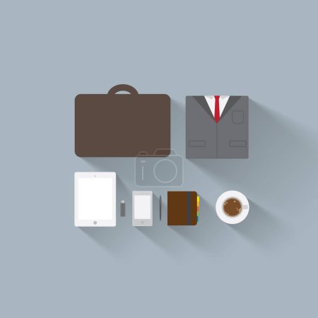 Photo for Icon, business and briefcase for corporate workflow on grey background, flat design, creative and technology for office use. Connectivity, abstract and illustration for modern object marketing - Royalty Free Image