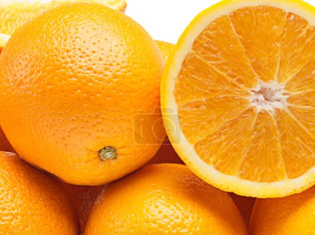 Photo for Vitamin C, citrus and orange in studio with nobody for fiber, cardiovascular and health or wellness. Nutrition, healthy and food as fruit, antioxidant and juice for organic, eating and diet as snack. - Royalty Free Image