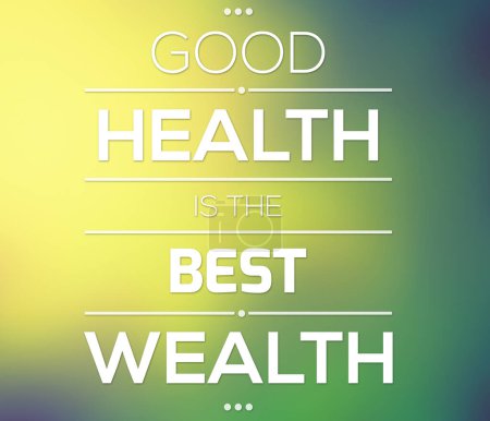 Photo for Poster, wellness and text illustration for health, balance and routine medical checkup on green background. Banner, advertising and announcement, reminder or billboard quote for world health day. - Royalty Free Image