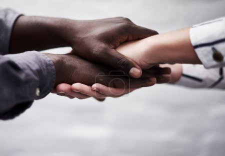 Photo for Hands, diversity and global company business collaboration for international, networking and community. Hands, teamwork and support in business for deal, partnership and professional workforce - Royalty Free Image