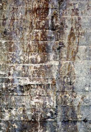 Photo for Wallpaper, background and brick texture with stone, architecture and building for strong cement. Wall, decoration and crack with antique, retro and vintage construction for rough or rustic detail. - Royalty Free Image