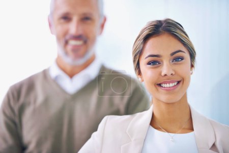 Photo for Happy, internship and portrait of woman in office for corporate work, job and accounting at startup. Business person, smile and face of employee with confidence for finance, company and pride. - Royalty Free Image