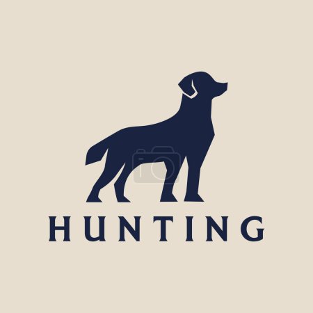 Ilustración de Hunting Dog Silhouette Logo Template. Dog Logo, Hunter Logo, Dog Hunt, Dog Icon, Dog Silhouette - Imagen libre de derechos
