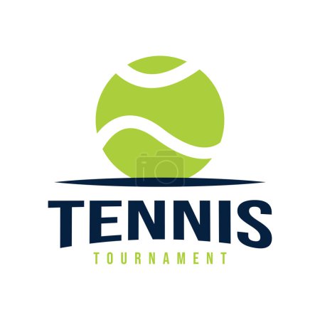 Illustration for Tennis ball illustration, ball icon. Logo design design for sport in flat design, Template - Royalty Free Image