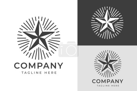 Ilustración de Retro Vintage West Country Texas Shining Star Badge Emblema Etiqueta Sello Logotipo Diseño Vector - Imagen libre de derechos