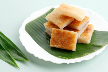 Téléchargez les photos : Asian Sweet  Coconut Pancake Kanom Babin or Wingko Babat, Popular Dessert in Thailand and Indonesia - en image libre de droit