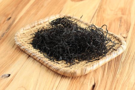 Photo for Hijiki Seaweed with Dried Seaweed Ingredients for Japanese Cuisine - Royalty Free Image