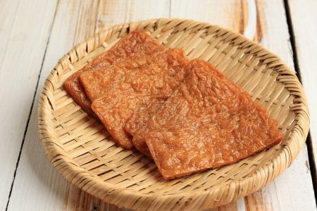 Close Up Simmered Deep Fried Pocket Tofu Abura Age 