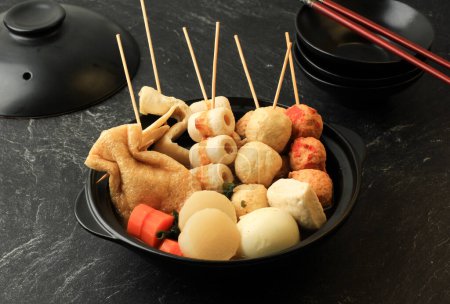 Oden Claypot, Japanese Warm Konbu Soup with Various Fish Balls 