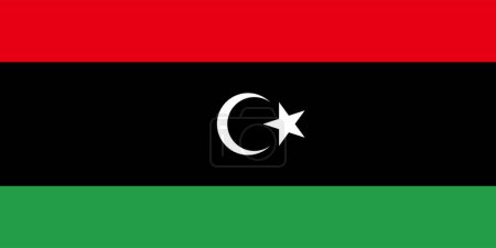 Flag of Libya on a textured background. Concept collage.