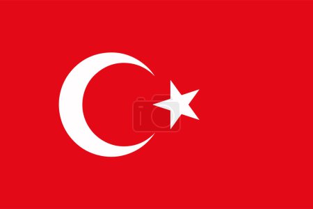 Drapeau de Turquie. Les couleurs officielles et les proportions sont correctes. Drapeau national de Turquie. Illustration drapeau Turquie.