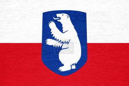 Foto de Bandera de las divisiones administrativas de Groenlandia sobre un fondo texturizado. Concepto collage. - Imagen libre de derechos