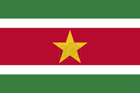 Téléchargez les photos : Le drapeau officiel actuel de la République du Suriname. Drapeau de l'État du Suriname. Illustration. - en image libre de droit