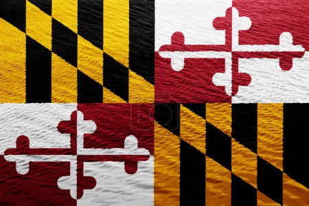 Foto de Bandera de Maryland USA sobre un fondo texturizado. Concepto collage. - Imagen libre de derechos