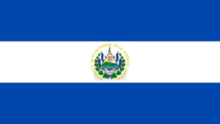 The official current flag of Republic of El Salvador. State flag of Guatemala. Illustration.