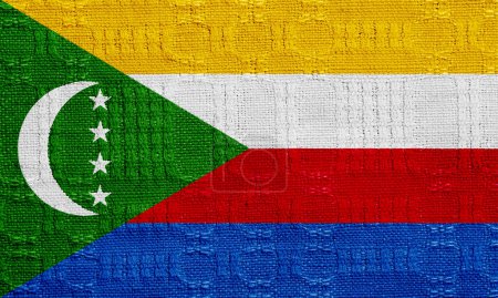 Photo for Flag of Union of the Comoros on a textured background. Concept collage. - Royalty Free Image