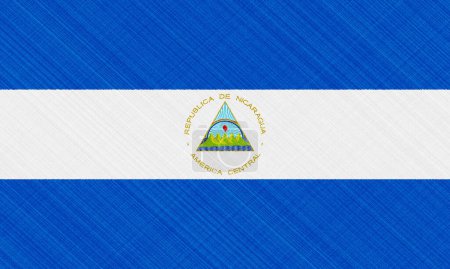 Flag of Republic of Nicaragua on a textured background. Concept collage.