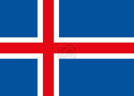 Die offizielle aktuelle Flagge Islands. Die isländische Flagge. Illustration.