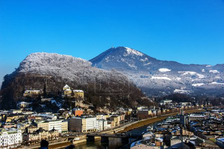 View of the Gaisberg mountain in Salzburg, Austria. Alps.