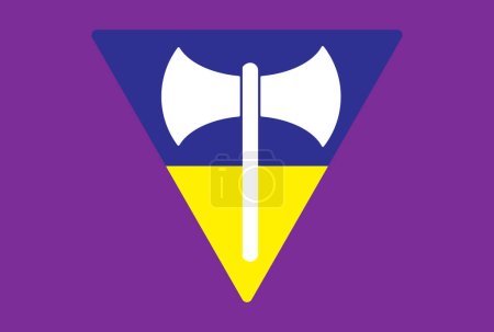 Illustration for Labrys Lesbian Pride flag symbol icon. LGBTQ symbol. Peace to Ukraine. Flag. Illustration. - Royalty Free Image