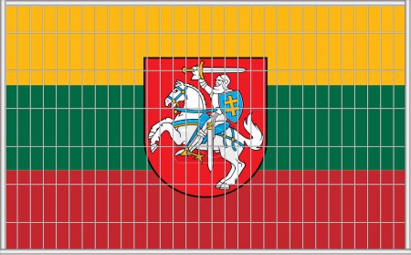 Illustration vectorielle du drapeau de Lituanie sous le treillis. Le concept d'isolationnisme. Pas de guerre.