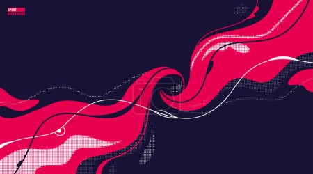 Illustration for Sport vector abstract background for tournament, championship poster. Motion dynamic active speed pattern in bright color simple modern flat style. - Royalty Free Image