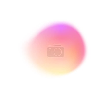 Illustration for Color gradient round shape vector abstract background. Bright watercolor effect mesh with transparent part along the border, organic form. - Royalty Free Image