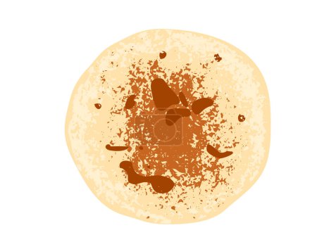 Téléchargez les illustrations : Illustration vectorielle du pain pita. Pain de délicieuse pâtisserie turque fraîche isolé sur fond blanc, vue de dessus. Design alimentaire dans un style texturé moderne. - en licence libre de droit