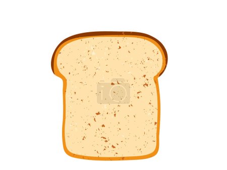 Illustration for Toast slice vector illustration isolated on white background. Top view. Single slice of lightly toasted white bread. - Royalty Free Image