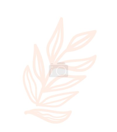 Ilustración de Elemento floral, naturaleza abstracta planta hoja vector ilustración. Flor mínima en estilo orgánico moderno simple. - Imagen libre de derechos