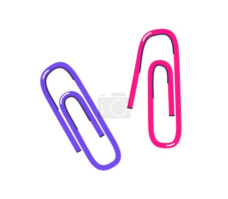 Illustration for Paper clip vector illustration. Stationery pins isolated on white background. - Royalty Free Image