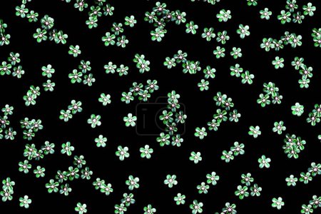 Diseño de florecita verde sobre fondo negro