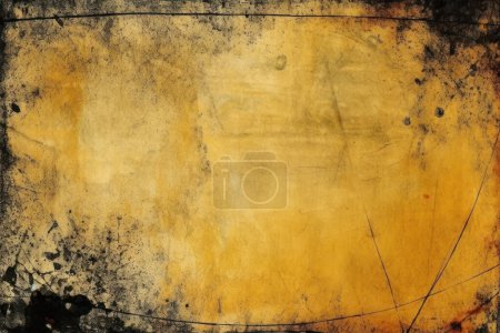 Photo for Vibrant Yellow Grunge Wall Texture: Distressed Background with Bold Character - Royalty Free Image