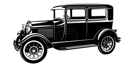 Ilustración de Classic Vintage Retro Car. Silueta vectorial aislada en blanco. - Imagen libre de derechos
