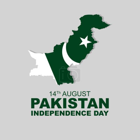 Illustration for Pakistan independence day. Pakistan's Independence Day is celebrated every year on 14th August. Greeting poster banner design. Vector illustration - Royalty Free Image