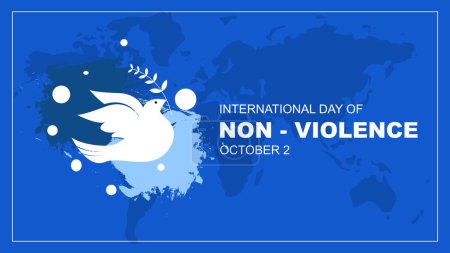Téléchargez les illustrations : Illustration vectorielle de la Journée internationale de la non-violence célébrée chaque année le 2 octobre. - en licence libre de droit