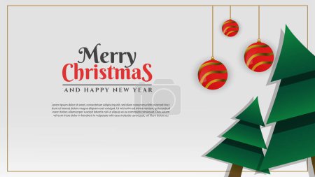 Illustration for Christmas and New Year themed banner background, suitable for banner posters, advertisements, and others. Vector illustration - Royalty Free Image